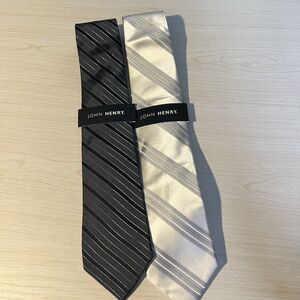 Lot Of 2 John Henry Ties NWT Striped Business Casual Preppy Wedding Party